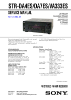 Sony STR-VA333ES - Service Manual 